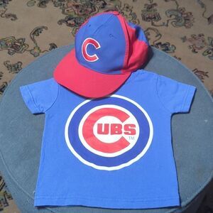 Chicago Cubs embroidered hat MLB solid back twill genuine merchandise cap & tee